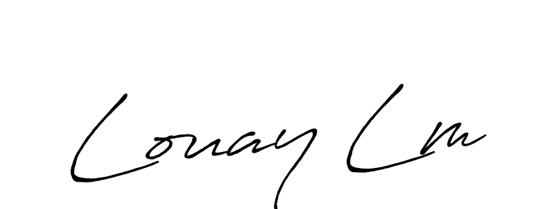 Also You can easily find your signature by using the search form. We will create Louay Lm name handwritten signature images for you free of cost using Antro_Vectra_Bolder sign style. Louay Lm signature style 7 images and pictures png