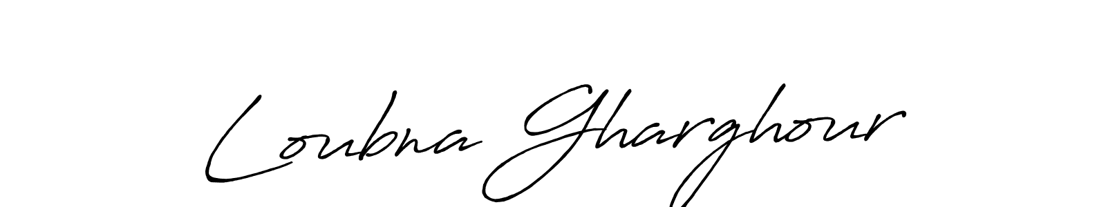 Design your own signature with our free online signature maker. With this signature software, you can create a handwritten (Antro_Vectra_Bolder) signature for name Loubna Gharghour. Loubna Gharghour signature style 7 images and pictures png