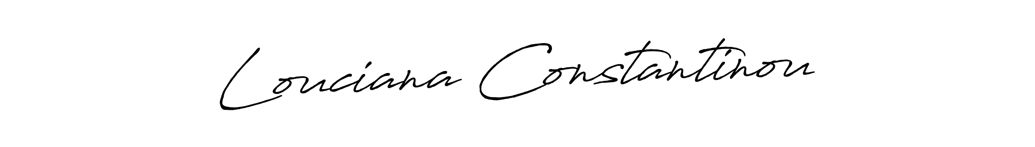 You should practise on your own different ways (Antro_Vectra_Bolder) to write your name (Louciana Constantinou) in signature. don't let someone else do it for you. Louciana Constantinou signature style 7 images and pictures png