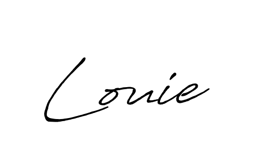 You should practise on your own different ways (Antro_Vectra_Bolder) to write your name (Louie) in signature. don't let someone else do it for you. Louie signature style 7 images and pictures png