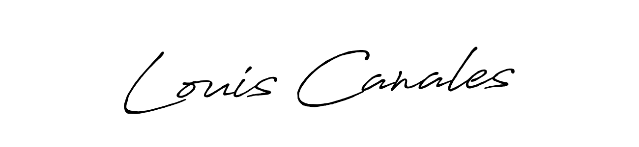 How to make Louis Canales name signature. Use Antro_Vectra_Bolder style for creating short signs online. This is the latest handwritten sign. Louis Canales signature style 7 images and pictures png