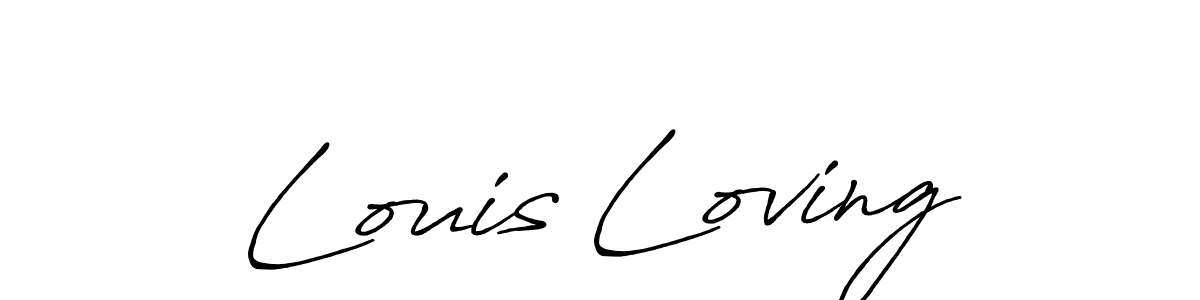 Louis Loving stylish signature style. Best Handwritten Sign (Antro_Vectra_Bolder) for my name. Handwritten Signature Collection Ideas for my name Louis Loving. Louis Loving signature style 7 images and pictures png