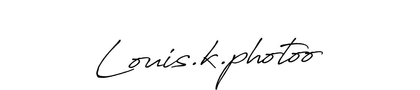 Make a beautiful signature design for name Louis.k.photoo. With this signature (Antro_Vectra_Bolder) style, you can create a handwritten signature for free. Louis.k.photoo signature style 7 images and pictures png