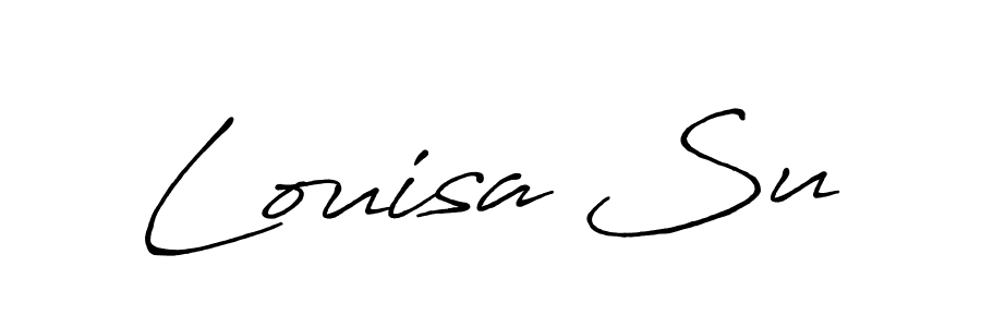 if you are searching for the best signature style for your name Louisa Su. so please give up your signature search. here we have designed multiple signature styles  using Antro_Vectra_Bolder. Louisa Su signature style 7 images and pictures png