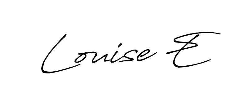 How to make Louise E name signature. Use Antro_Vectra_Bolder style for creating short signs online. This is the latest handwritten sign. Louise E signature style 7 images and pictures png