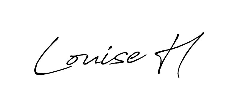 You should practise on your own different ways (Antro_Vectra_Bolder) to write your name (Louise H) in signature. don't let someone else do it for you. Louise H signature style 7 images and pictures png