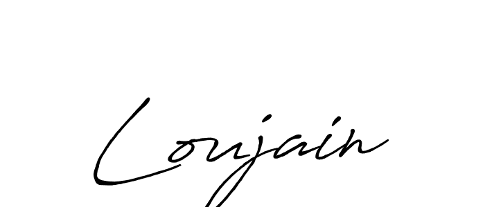 Design your own signature with our free online signature maker. With this signature software, you can create a handwritten (Antro_Vectra_Bolder) signature for name Loujain. Loujain signature style 7 images and pictures png