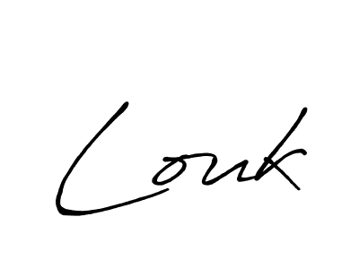 if you are searching for the best signature style for your name Louk. so please give up your signature search. here we have designed multiple signature styles  using Antro_Vectra_Bolder. Louk signature style 7 images and pictures png