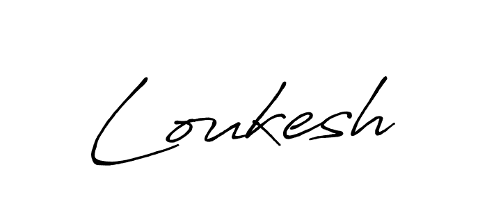 How to make Loukesh name signature. Use Antro_Vectra_Bolder style for creating short signs online. This is the latest handwritten sign. Loukesh signature style 7 images and pictures png