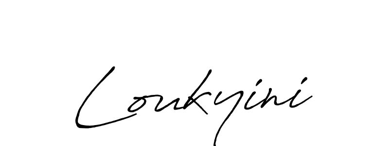 How to make Loukyini signature? Antro_Vectra_Bolder is a professional autograph style. Create handwritten signature for Loukyini name. Loukyini signature style 7 images and pictures png