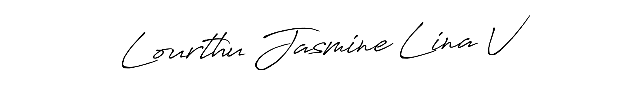 How to make Lourthu Jasmine Lina V signature? Antro_Vectra_Bolder is a professional autograph style. Create handwritten signature for Lourthu Jasmine Lina V name. Lourthu Jasmine Lina V signature style 7 images and pictures png