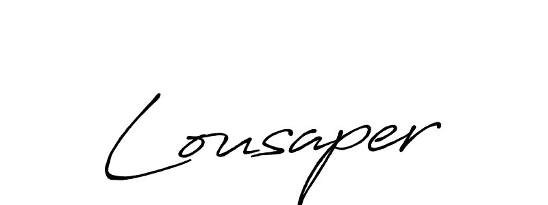 Use a signature maker to create a handwritten signature online. With this signature software, you can design (Antro_Vectra_Bolder) your own signature for name Lousaper. Lousaper signature style 7 images and pictures png