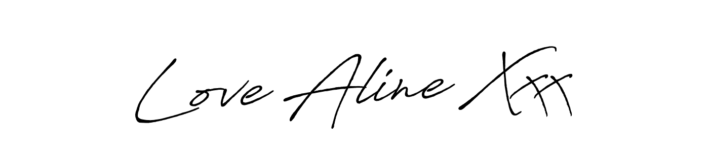 How to make Love Aline Xxx name signature. Use Antro_Vectra_Bolder style for creating short signs online. This is the latest handwritten sign. Love Aline Xxx signature style 7 images and pictures png
