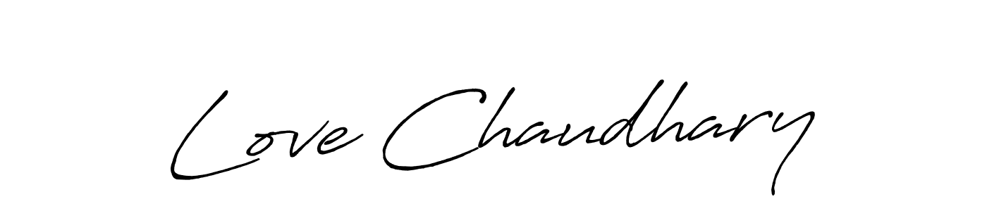 Love Chaudhary stylish signature style. Best Handwritten Sign (Antro_Vectra_Bolder) for my name. Handwritten Signature Collection Ideas for my name Love Chaudhary. Love Chaudhary signature style 7 images and pictures png
