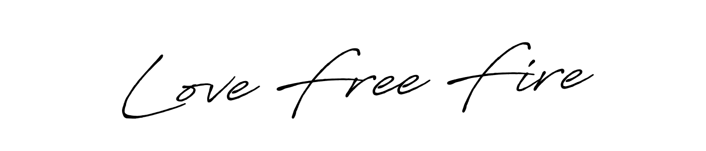 Make a beautiful signature design for name Love Free Fire. With this signature (Antro_Vectra_Bolder) style, you can create a handwritten signature for free. Love Free Fire signature style 7 images and pictures png