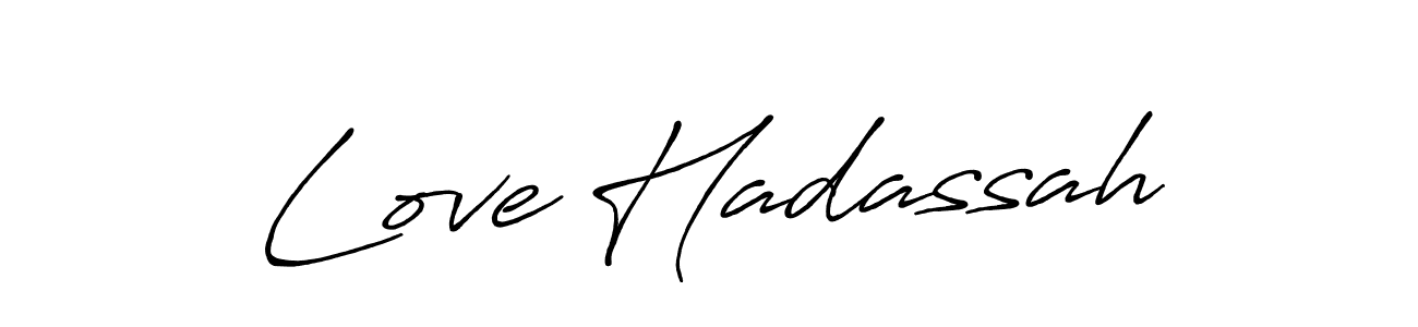 if you are searching for the best signature style for your name Love Hadassah. so please give up your signature search. here we have designed multiple signature styles  using Antro_Vectra_Bolder. Love Hadassah signature style 7 images and pictures png