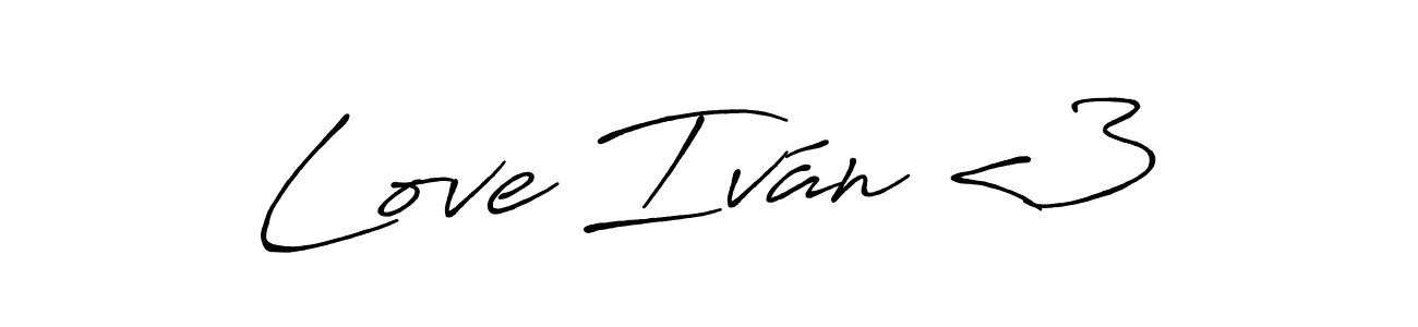 Use a signature maker to create a handwritten signature online. With this signature software, you can design (Antro_Vectra_Bolder) your own signature for name Love Iván <3. Love Iván <3 signature style 7 images and pictures png