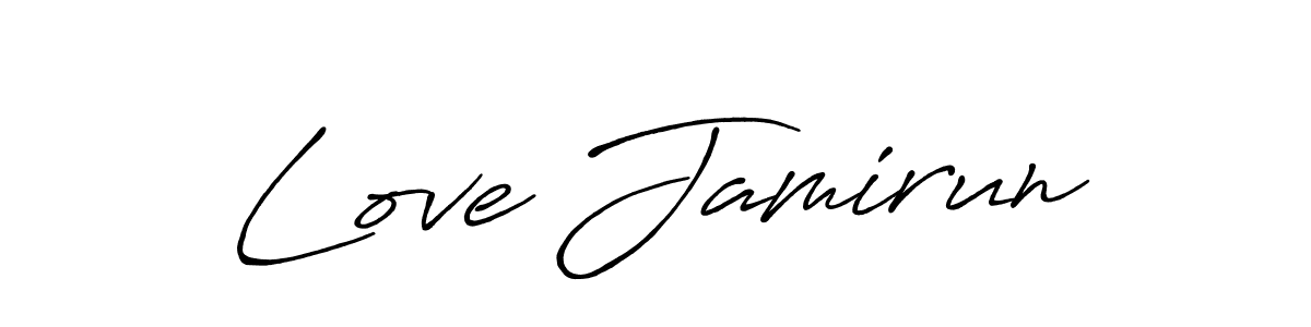 Make a beautiful signature design for name Love Jamirun. With this signature (Antro_Vectra_Bolder) style, you can create a handwritten signature for free. Love Jamirun signature style 7 images and pictures png