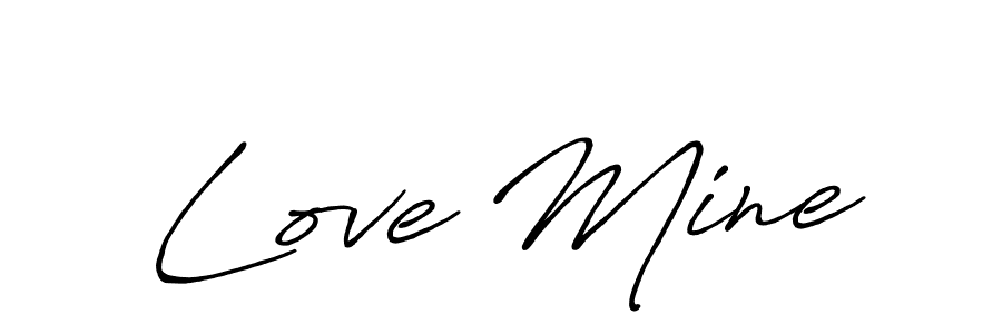 Use a signature maker to create a handwritten signature online. With this signature software, you can design (Antro_Vectra_Bolder) your own signature for name Love Mine. Love Mine signature style 7 images and pictures png