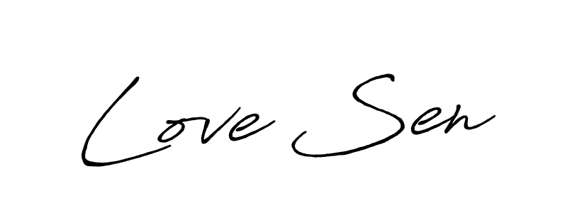 Love Sen stylish signature style. Best Handwritten Sign (Antro_Vectra_Bolder) for my name. Handwritten Signature Collection Ideas for my name Love Sen. Love Sen signature style 7 images and pictures png