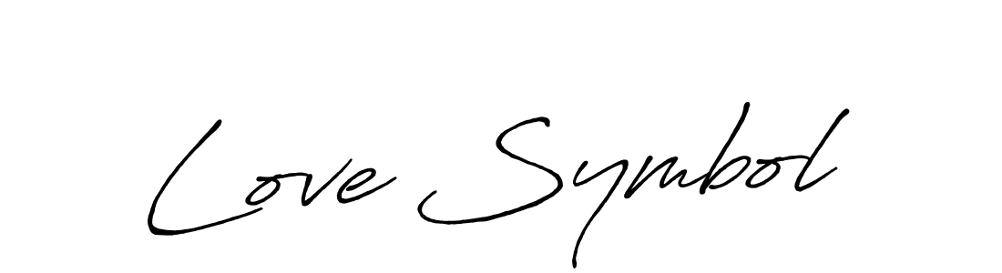 Use a signature maker to create a handwritten signature online. With this signature software, you can design (Antro_Vectra_Bolder) your own signature for name Love Symbol. Love Symbol signature style 7 images and pictures png