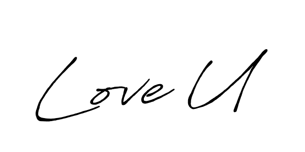 Design your own signature with our free online signature maker. With this signature software, you can create a handwritten (Antro_Vectra_Bolder) signature for name Love U. Love U signature style 7 images and pictures png