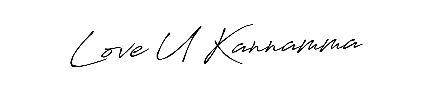 How to make Love U Kannamma name signature. Use Antro_Vectra_Bolder style for creating short signs online. This is the latest handwritten sign. Love U Kannamma signature style 7 images and pictures png