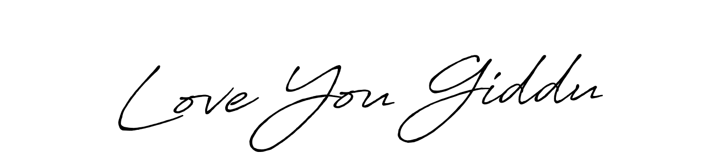 Love You Giddu stylish signature style. Best Handwritten Sign (Antro_Vectra_Bolder) for my name. Handwritten Signature Collection Ideas for my name Love You Giddu. Love You Giddu signature style 7 images and pictures png