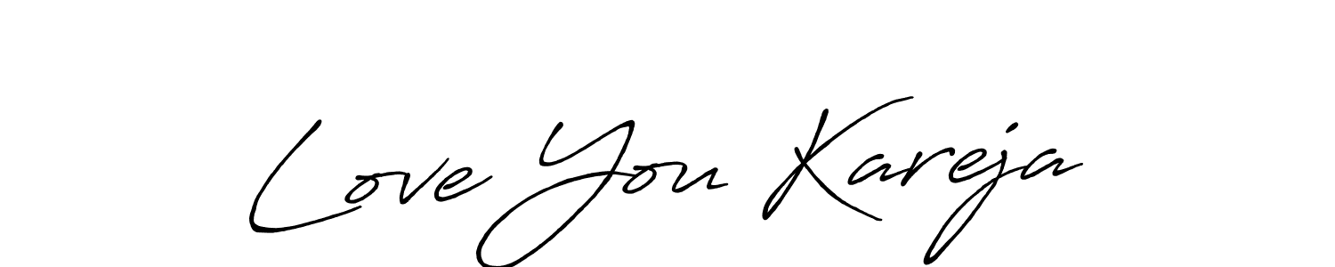 This is the best signature style for the Love You Kareja name. Also you like these signature font (Antro_Vectra_Bolder). Mix name signature. Love You Kareja signature style 7 images and pictures png