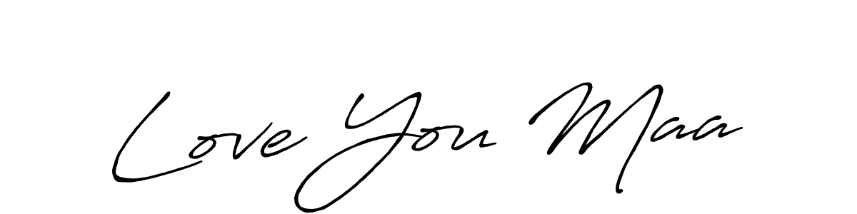 Antro_Vectra_Bolder is a professional signature style that is perfect for those who want to add a touch of class to their signature. It is also a great choice for those who want to make their signature more unique. Get Love You Maa name to fancy signature for free. Love You Maa signature style 7 images and pictures png