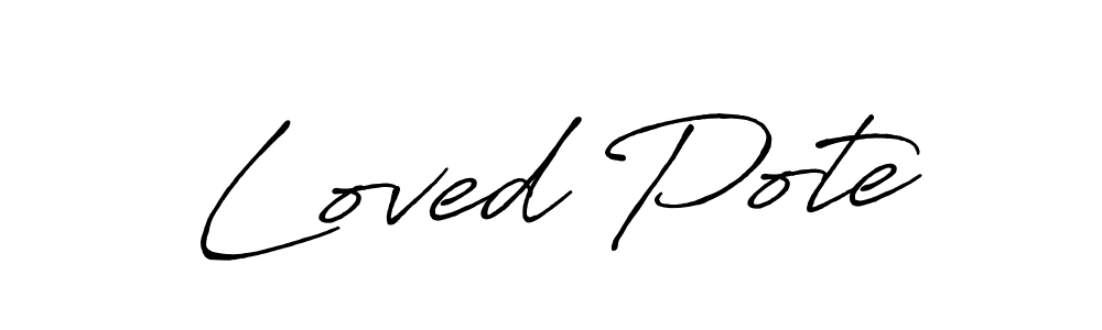 How to make Loved Pote signature? Antro_Vectra_Bolder is a professional autograph style. Create handwritten signature for Loved Pote name. Loved Pote signature style 7 images and pictures png