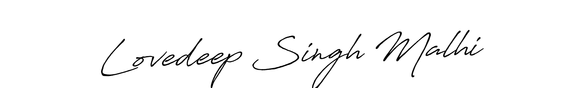 Create a beautiful signature design for name Lovedeep Singh Malhi. With this signature (Antro_Vectra_Bolder) fonts, you can make a handwritten signature for free. Lovedeep Singh Malhi signature style 7 images and pictures png