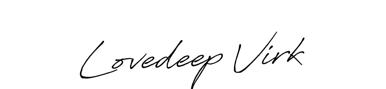 Create a beautiful signature design for name Lovedeep Virk. With this signature (Antro_Vectra_Bolder) fonts, you can make a handwritten signature for free. Lovedeep Virk signature style 7 images and pictures png