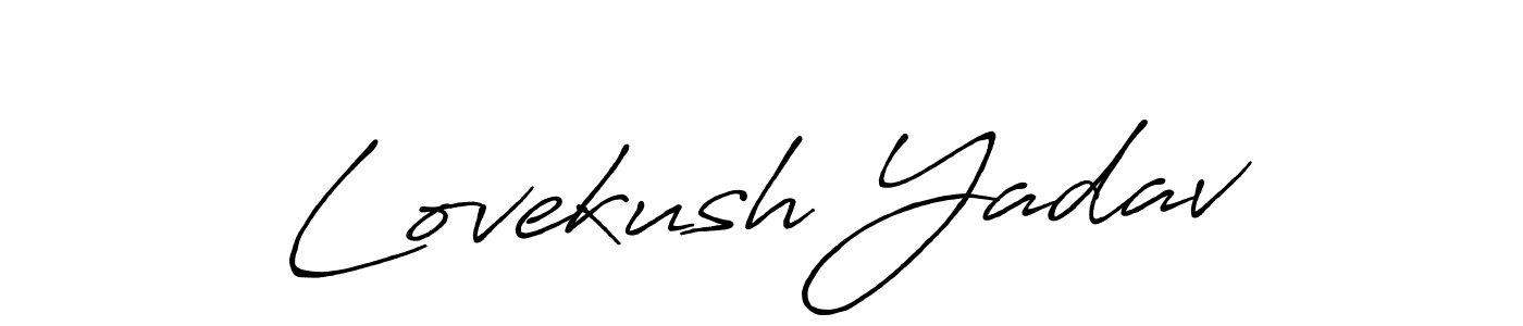 The best way (Antro_Vectra_Bolder) to make a short signature is to pick only two or three words in your name. The name Lovekush Yadav include a total of six letters. For converting this name. Lovekush Yadav signature style 7 images and pictures png