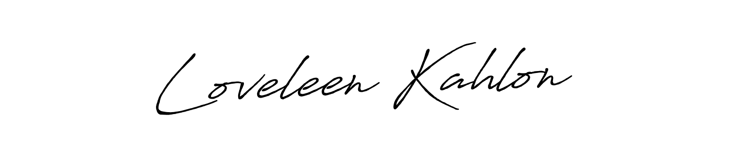 Design your own signature with our free online signature maker. With this signature software, you can create a handwritten (Antro_Vectra_Bolder) signature for name Loveleen Kahlon. Loveleen Kahlon signature style 7 images and pictures png