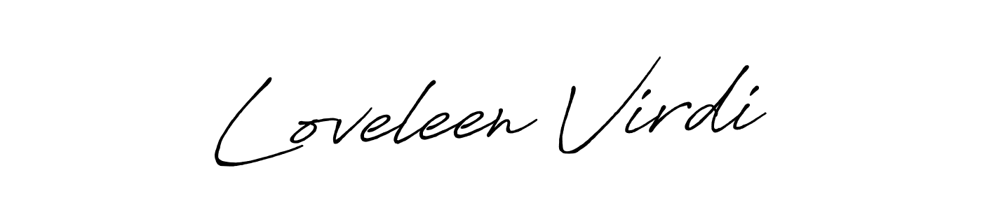 Create a beautiful signature design for name Loveleen Virdi. With this signature (Antro_Vectra_Bolder) fonts, you can make a handwritten signature for free. Loveleen Virdi signature style 7 images and pictures png