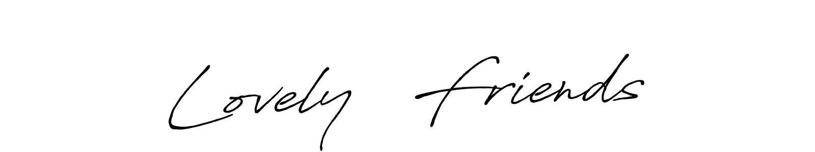 How to make Lovely   Friends signature? Antro_Vectra_Bolder is a professional autograph style. Create handwritten signature for Lovely   Friends name. Lovely   Friends signature style 7 images and pictures png