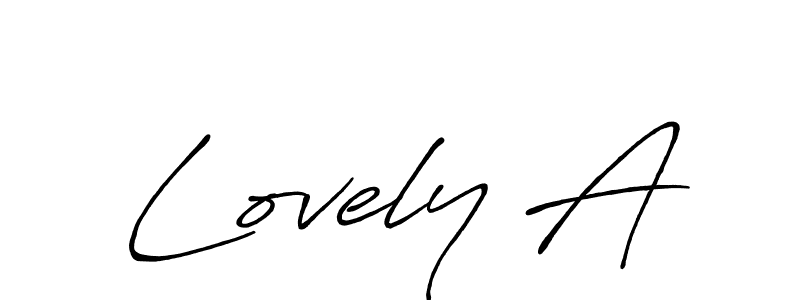 if you are searching for the best signature style for your name Lovely A. so please give up your signature search. here we have designed multiple signature styles  using Antro_Vectra_Bolder. Lovely A signature style 7 images and pictures png