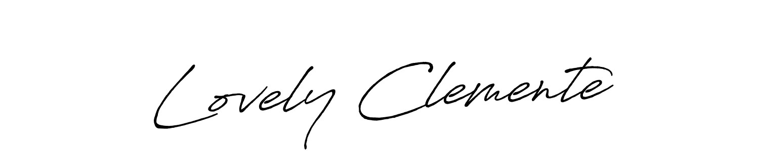 Design your own signature with our free online signature maker. With this signature software, you can create a handwritten (Antro_Vectra_Bolder) signature for name Lovely Clemente. Lovely Clemente signature style 7 images and pictures png