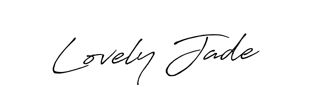 Use a signature maker to create a handwritten signature online. With this signature software, you can design (Antro_Vectra_Bolder) your own signature for name Lovely Jade. Lovely Jade signature style 7 images and pictures png