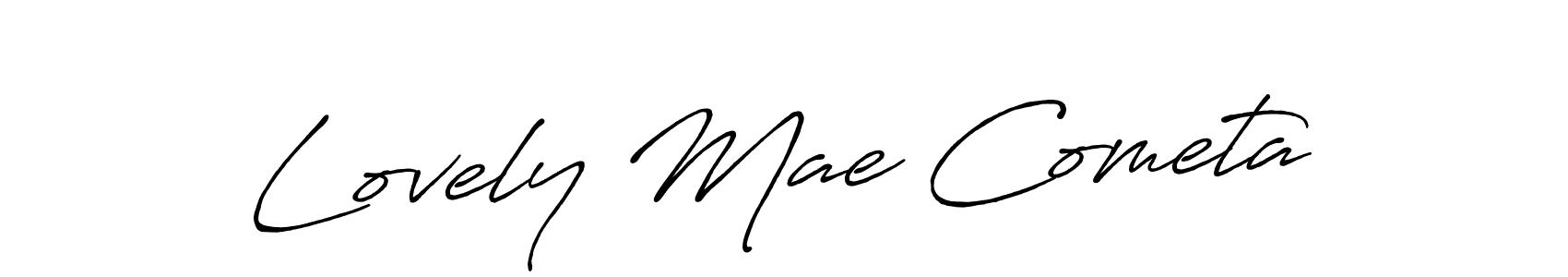 Make a beautiful signature design for name Lovely Mae Cometa. With this signature (Antro_Vectra_Bolder) style, you can create a handwritten signature for free. Lovely Mae Cometa signature style 7 images and pictures png