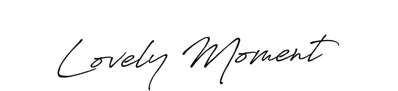 Lovely Moment stylish signature style. Best Handwritten Sign (Antro_Vectra_Bolder) for my name. Handwritten Signature Collection Ideas for my name Lovely Moment. Lovely Moment signature style 7 images and pictures png