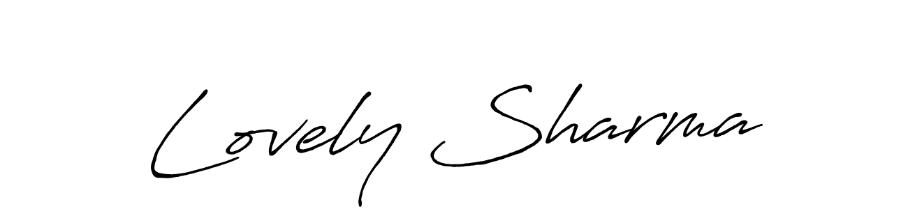Similarly Antro_Vectra_Bolder is the best handwritten signature design. Signature creator online .You can use it as an online autograph creator for name Lovely Sharma. Lovely Sharma signature style 7 images and pictures png