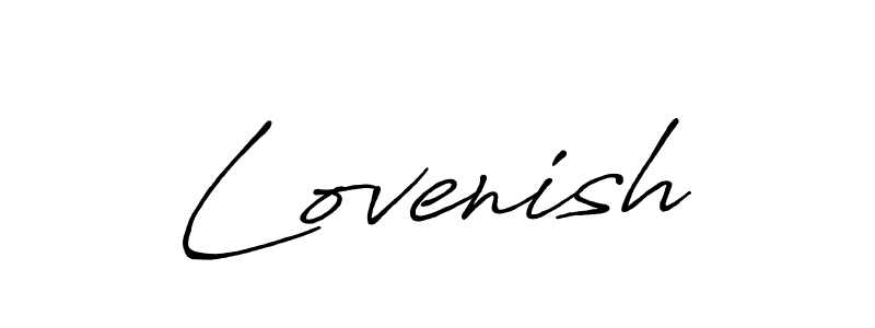 Use a signature maker to create a handwritten signature online. With this signature software, you can design (Antro_Vectra_Bolder) your own signature for name Lovenish. Lovenish signature style 7 images and pictures png