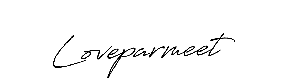 Use a signature maker to create a handwritten signature online. With this signature software, you can design (Antro_Vectra_Bolder) your own signature for name Loveparmeet. Loveparmeet signature style 7 images and pictures png