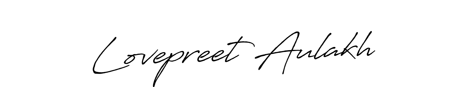 Create a beautiful signature design for name Lovepreet Aulakh. With this signature (Antro_Vectra_Bolder) fonts, you can make a handwritten signature for free. Lovepreet Aulakh signature style 7 images and pictures png