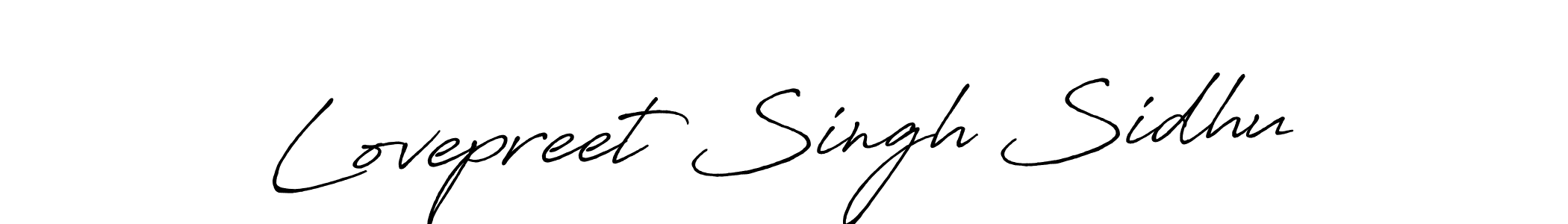 How to make Lovepreet Singh Sidhu name signature. Use Antro_Vectra_Bolder style for creating short signs online. This is the latest handwritten sign. Lovepreet Singh Sidhu signature style 7 images and pictures png