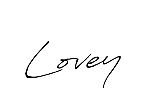 The best way (Antro_Vectra_Bolder) to make a short signature is to pick only two or three words in your name. The name Lovey include a total of six letters. For converting this name. Lovey signature style 7 images and pictures png