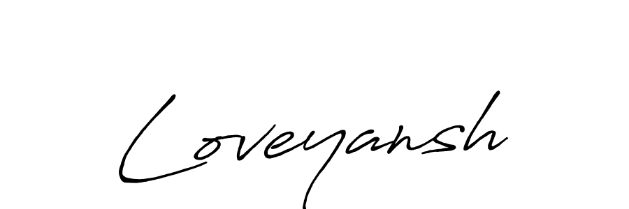 Use a signature maker to create a handwritten signature online. With this signature software, you can design (Antro_Vectra_Bolder) your own signature for name Loveyansh. Loveyansh signature style 7 images and pictures png