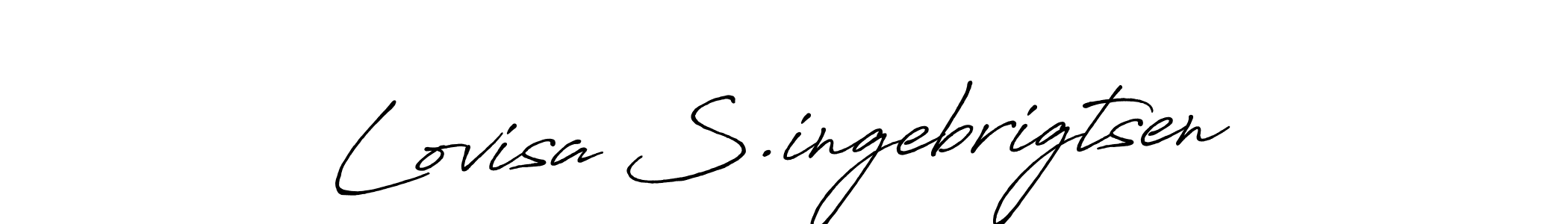 Make a short Lovisa S.ingebrigtsen signature style. Manage your documents anywhere anytime using Antro_Vectra_Bolder. Create and add eSignatures, submit forms, share and send files easily. Lovisa S.ingebrigtsen signature style 7 images and pictures png